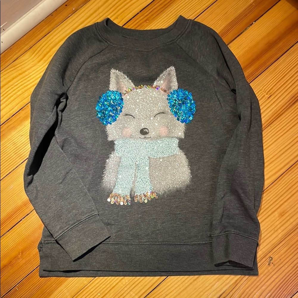 Sonoma Gray Kids Sweatshirt with Blue Accents Size 7 Like New